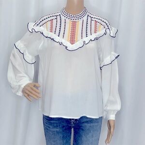 DOLLHOUSE PEASANT EMBROIDERED BLOUSE